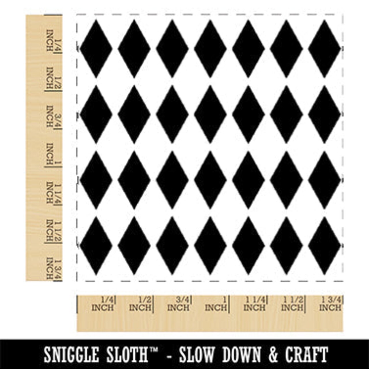 Diamond Harlequin Pattern Square Rubber Stamp for Stamping Crafting
